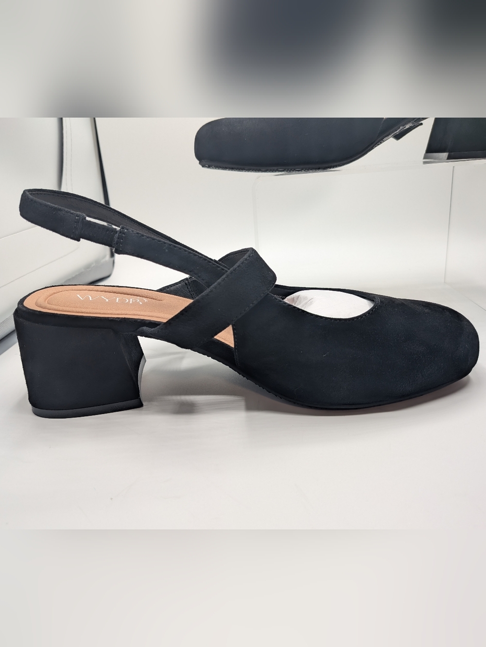 Slingback Mary Jane -NWB-9WW SUEDE Black - Picture 9 of 15